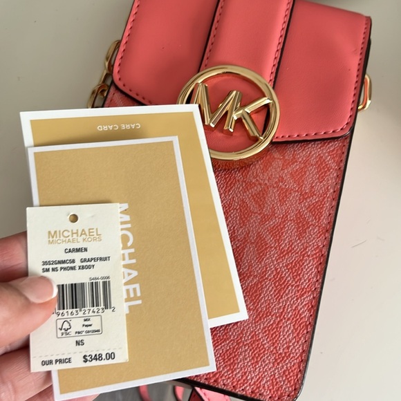 Michael Kors Carmen Small
Phone Crossbody Bag MK
Grapefruit Pink - Picture 7 of 8